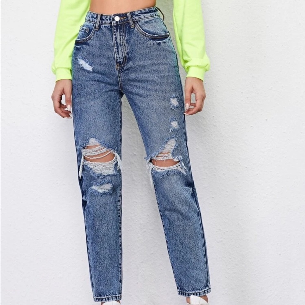 ripped mom jeans